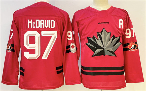 Connor McDavid Team Canada red jersey