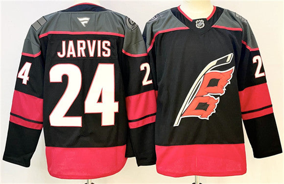 Seth Jarvis Carolina Hurricanes black Home jersey