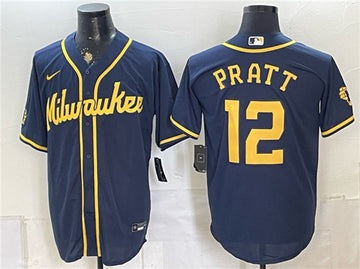 Cooper Pratt Milwaukee Brewers navy jersey