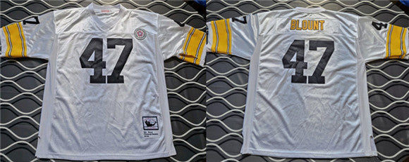 Mel Blount Pittsburgh Steelers white Throwback jersey