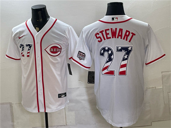 Sal Stewart Cincinnati Reds white Home jersey