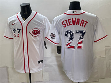 Sal Stewart Cincinnati Reds white Home jersey