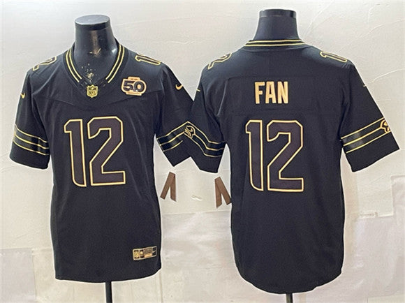 Fan Black Seattle Seahawks gold Limited jersey