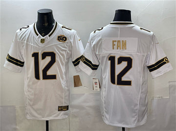 Fan White Seattle Seahawks gold Limited jersey