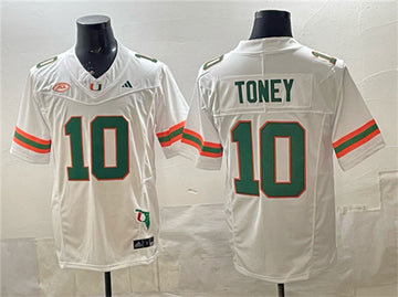 Malachi Toney Miami Hurricanes white jersey
