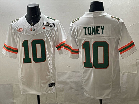 Malachi Toney Miami Hurricanes white jersey