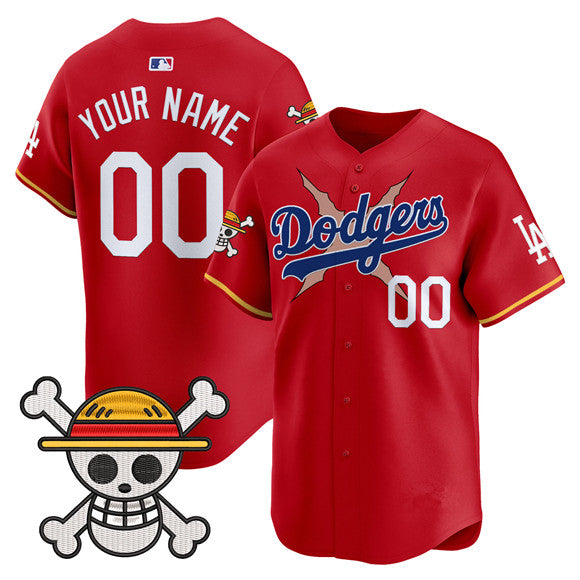 Custom Los Angeles Dodgers red Vapor jersey