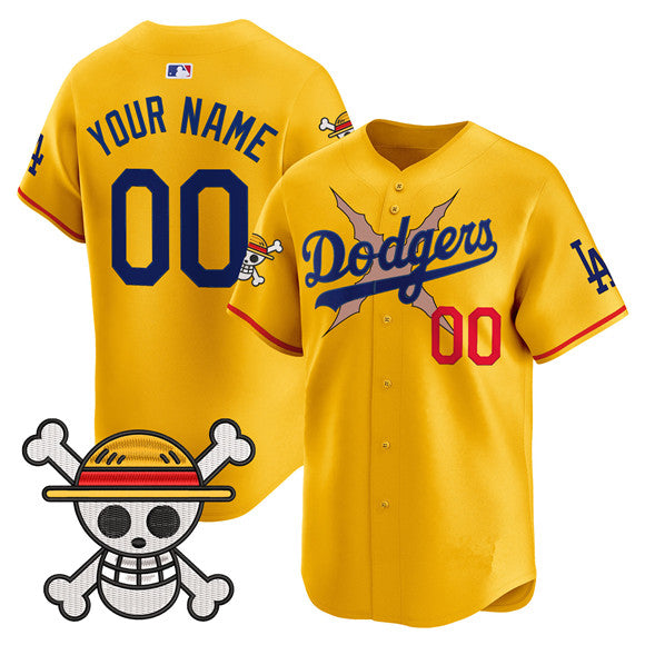 Custom Los Angeles Dodgers gold Vapor jersey