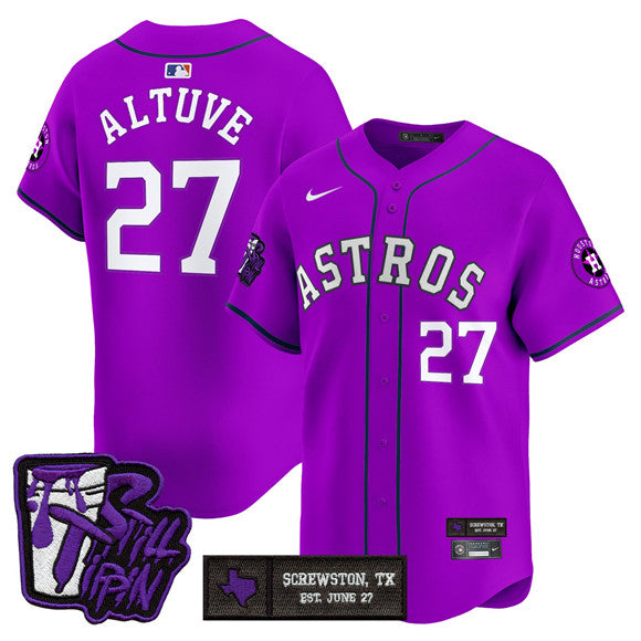 Jose Altuve DJ Screw Still Tippin Houston Astros purple Vapor jersey