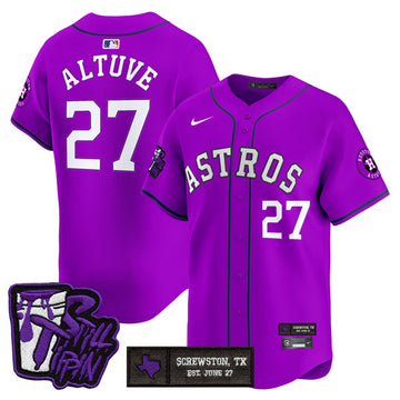 Jose Altuve DJ Screw Still Tippin Houston Astros purple Vapor jersey