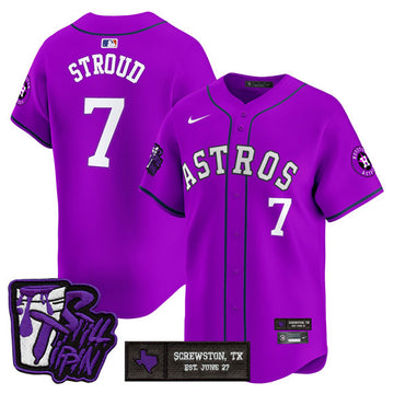 C.J. Stroud DJ Screw Still Tippin Houston Astros purple Vapor jersey