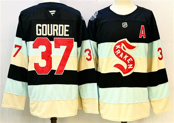 Yanni Gourde Deep Sea Seattle Kraken blue Winter Classic jersey