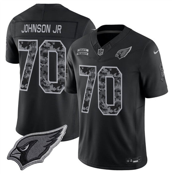 Paris Johnson Jr Arizona Cardinals black Salute To Service jersey
