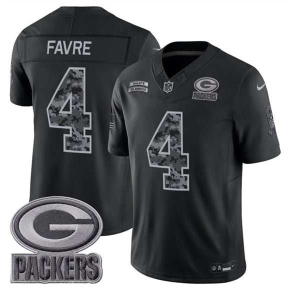 Brett Favre Green Bay Packers black Salute To Service jersey