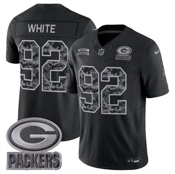 Reggie White Green Bay Packers black Salute To Service jersey