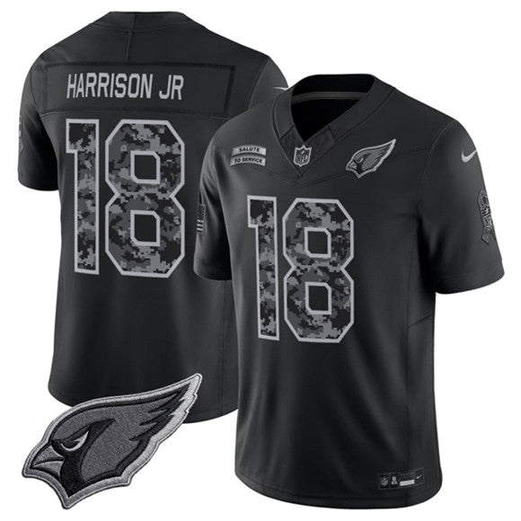 Marvin Harrison Jr Arizona Cardinals black Salute To Service jersey