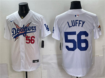 Luffy Los Angeles Dodgers white Vapor jersey