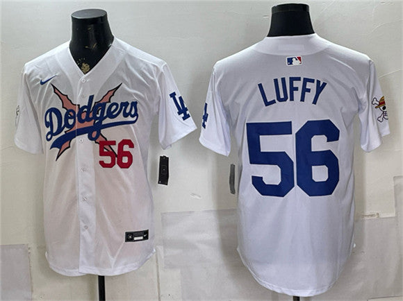 Luffy Los Angeles Dodgers white Vapor jersey