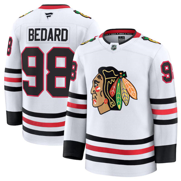 Connor Bedard Chicago Blackhawks white Away jersey