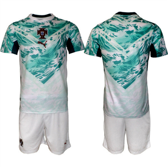 Custom Portugal National Team green Away jersey