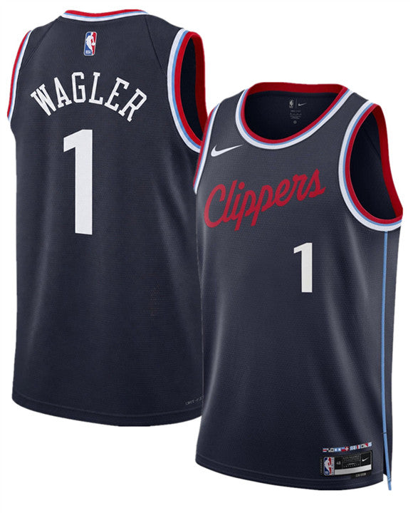 Keaton Wagler Los Angeles Clippers navy City Edition jersey