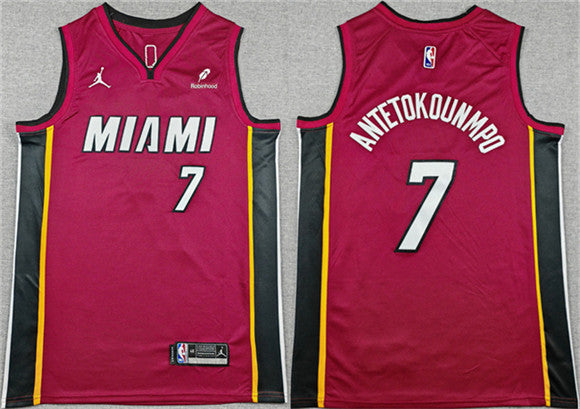 Giannis Antetokounmpo Miami Heat red jersey