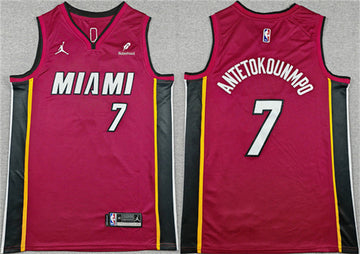 Giannis Antetokounmpo Miami Heat red jersey