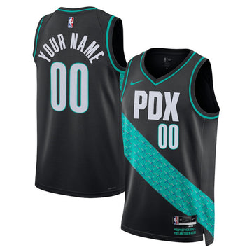 Custom Portland Trail Blazers black City Edition jersey