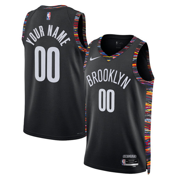 Custom Brooklyn Nets black City Edition jersey