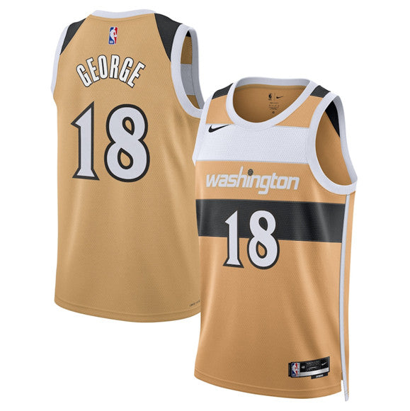 Kyshawn George Washington Wizards gold City Edition jersey