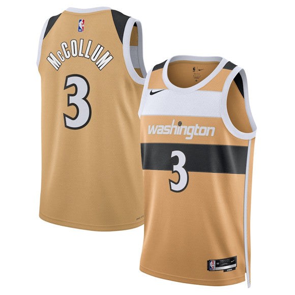 CJ McCollum Washington Wizards gold City Edition jersey