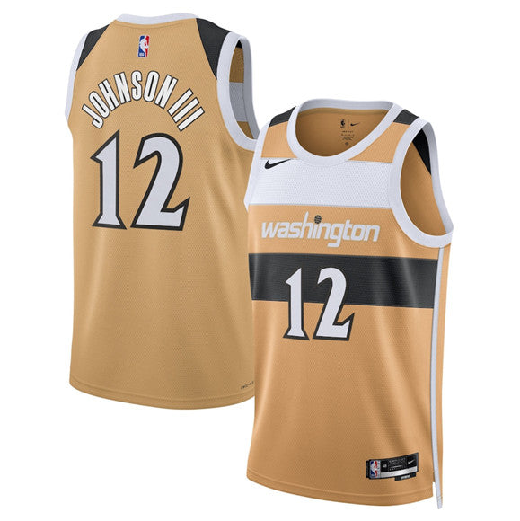 Richard Earl Johnson III Washington Wizards gold City Edition jersey
