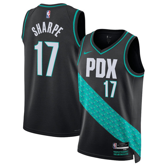 Shaedon Sharpe Portland Trail Blazers black City Edition jersey