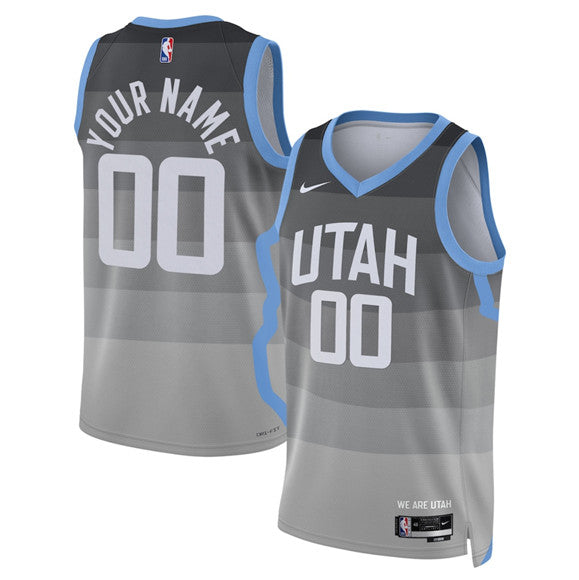 Custom Utah Jazz gray City Edition jersey