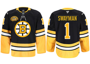 Jeremy Swayman Boston Bruins black Game jersey