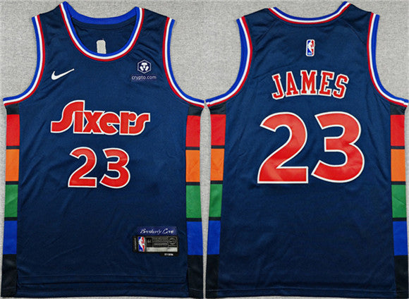 LeBron James Philadelphia 76ers navy City Edition jersey