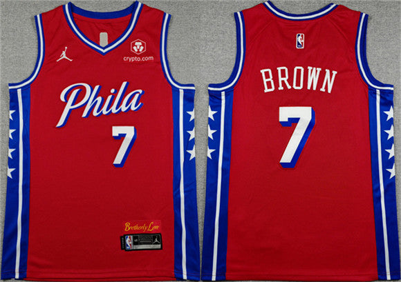 Jaylen Brown Philadelphia 76ers red jersey