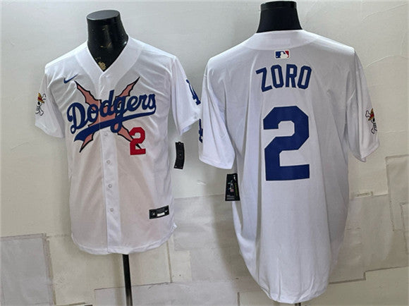Zoro Los Angeles Dodgers white Vapor jersey