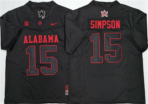 Ty Simpson Alabama Crimson Tide black jersey