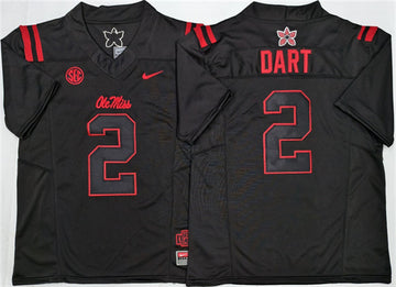 Jaxson Dart Ole Miss Rebels black jersey