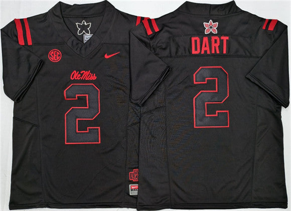 Jaxson Dart Ole Miss Rebels black jersey