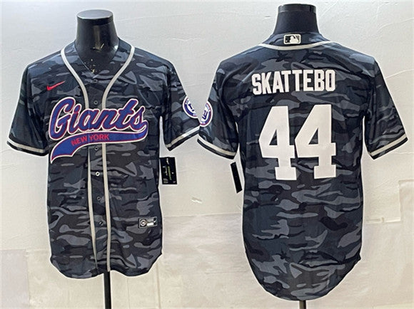 Cam Skattebo New York Giants gray Camo jersey