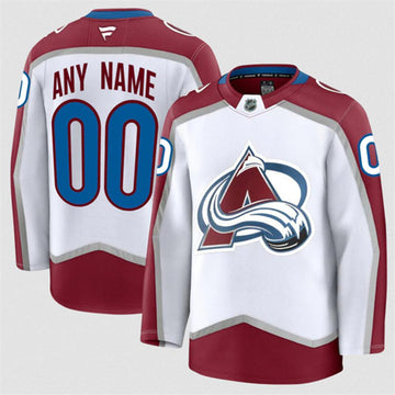 Custom Colorado Avalanche white Away jersey