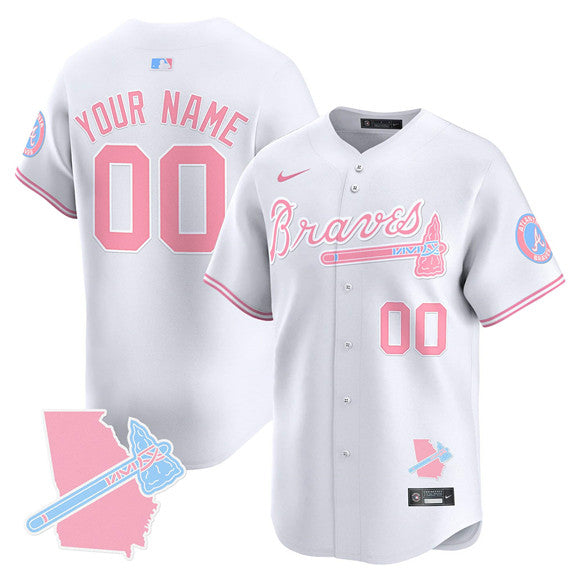 Custom Atlanta Braves white Vapor jersey