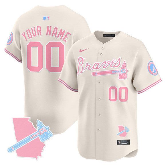 Custom Atlanta Braves cream Vapor jersey