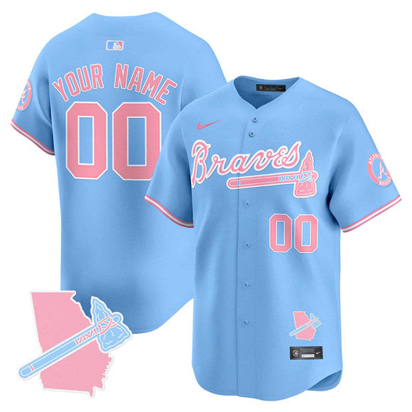 Custom Atlanta Braves blue Vapor jersey