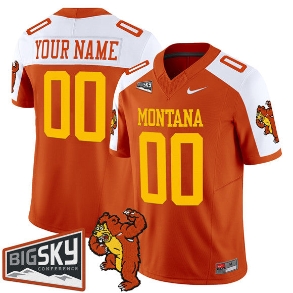 Custom Montana Grizzlies orange Vapor jersey