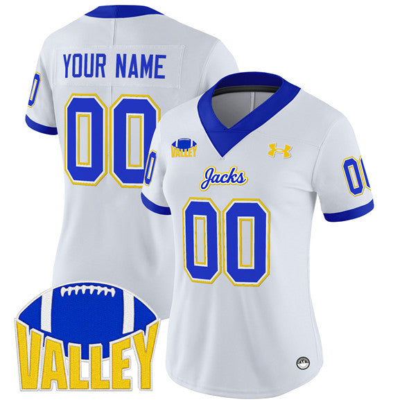 Custom South Dakota State Jackrabbits white Vapor jersey