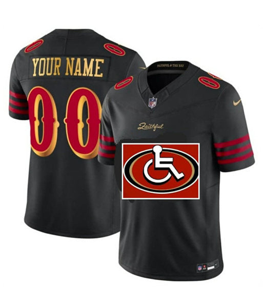 Custom San Francisco 49ers navy Vapor jersey