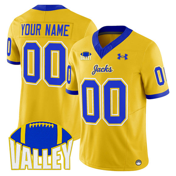 Custom South Dakota State Jackrabbits gold Vapor jersey